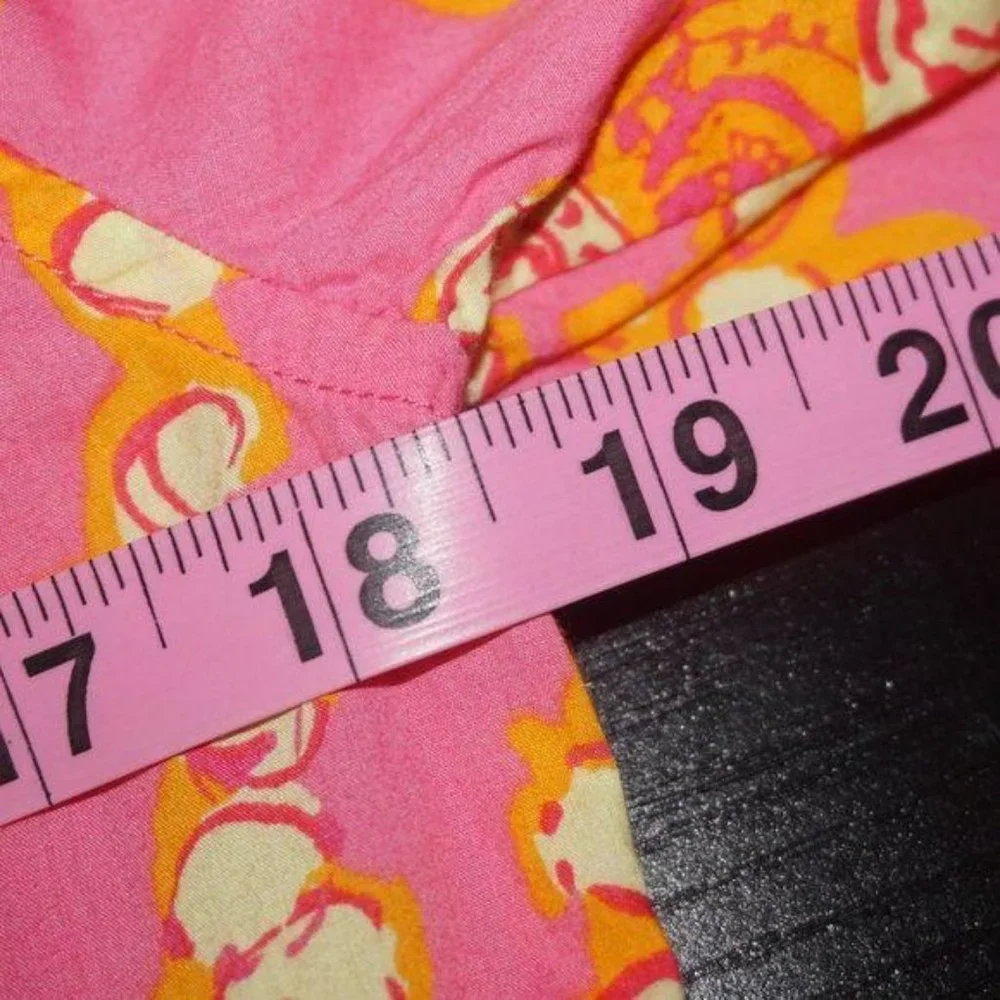 Lilly Pulitzer Pink Orange Print Button Down Top - Picture 7 of 8